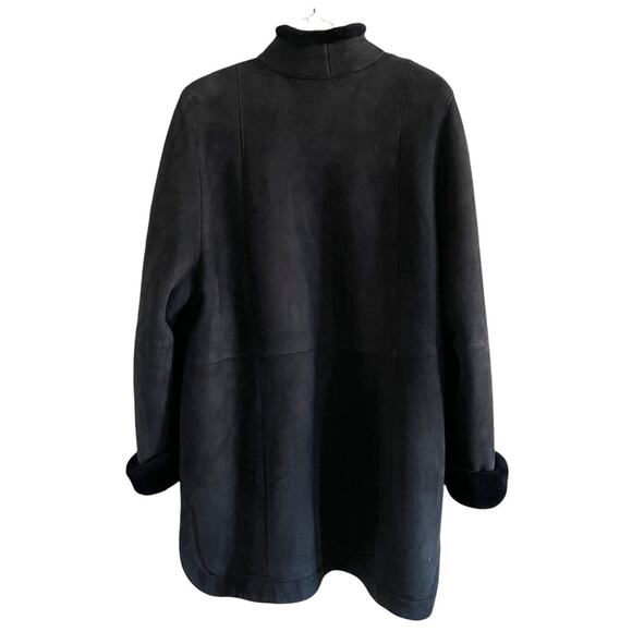 Yves Saint Laurent YSL Suede Shearling Coat Vintage 1970s Rare Black 10 EUC - Picture 6 of 9